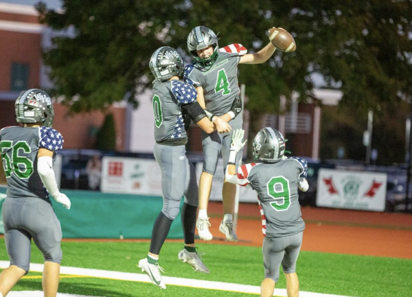 Celebrating one of QB Jake Calloway's six touchdowns